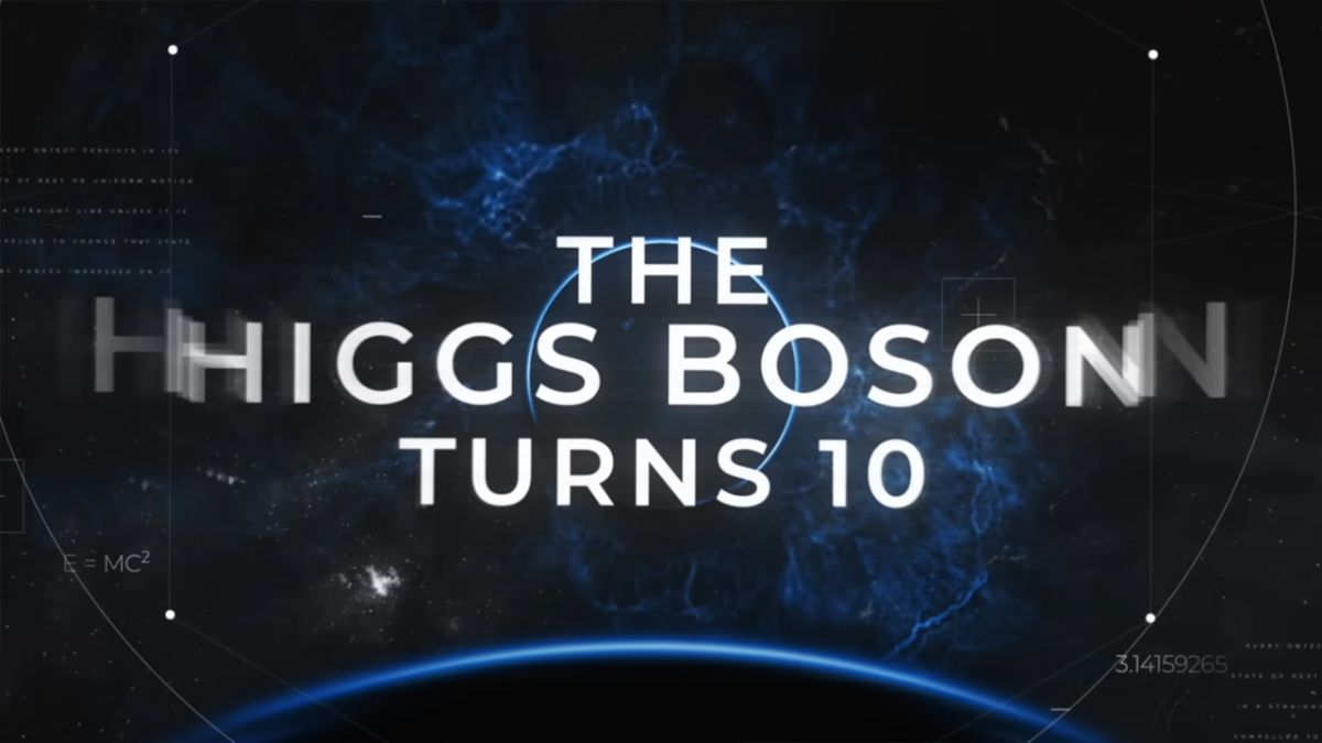 Title screen for Higgs Boson 10-year video